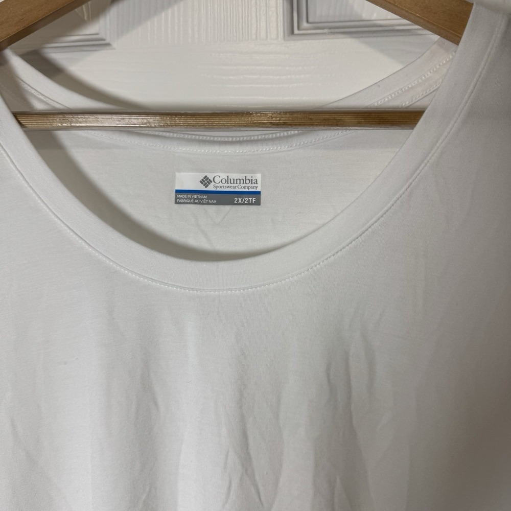 Columbia PFG Shirt Womens 2X White Essential Elements Short Sleeve Shirt NWT - Picture 2 of 5